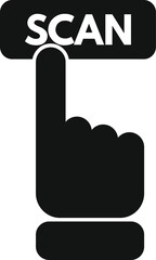 Scan finger matrix icon simple vector. Symbol scan smart. Space pda