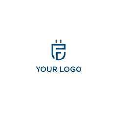 The monogram of the letter F which forms an electrical socket tucked away with an electrical icon, is suitable for residential or office electrical product logos