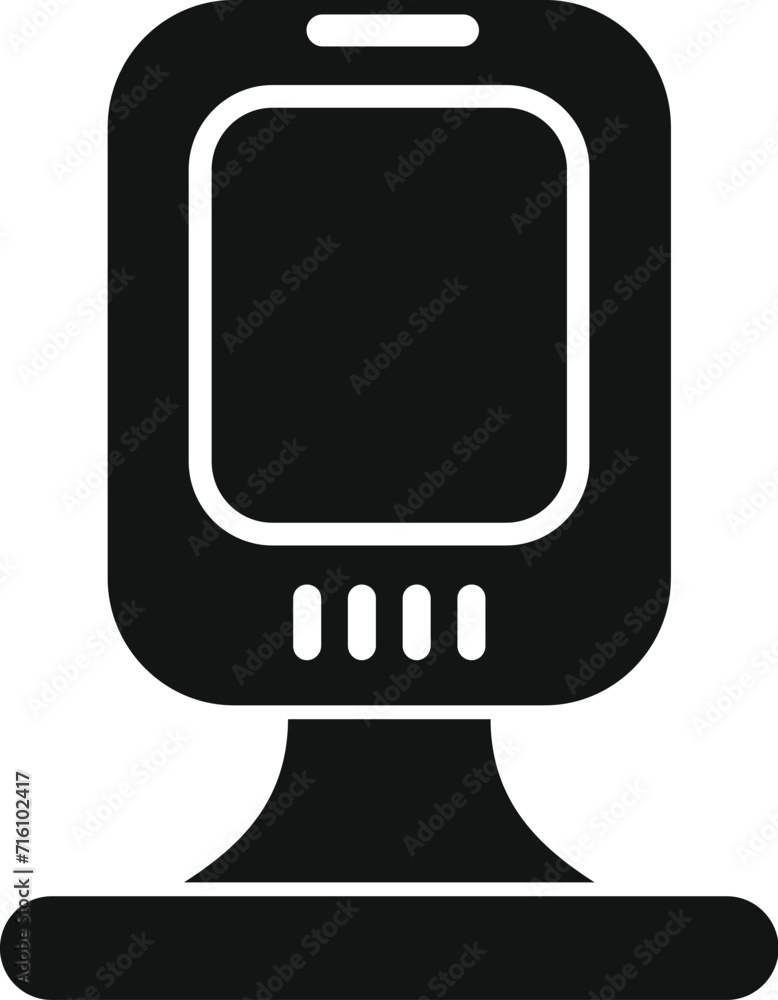 Poster scan device icon simple vector. quick space coding. app cell pay