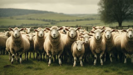 Fotobehang herd of sheep © Jefferson