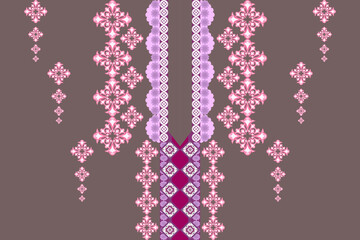 Ethnic Neck embroidery luxury traditional pattern. Native Aztec oriental style design for fabric, neckline, necklace, element, texture, decorative, border decor, ornament, printing, tie, fashion