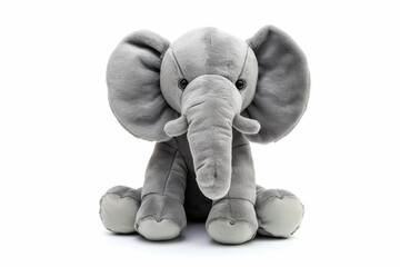White background isolated elephant plush toy