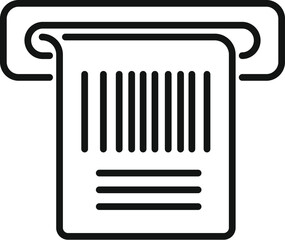 Bar code ticket icon outline vector. Scan receipt. Hand box check