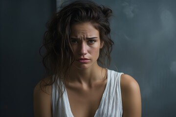 Naklejka premium Woman with sad look