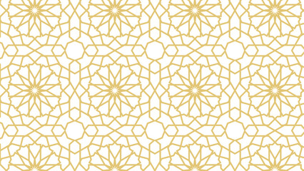 Seamless pattern based on traditional islamic art. Muslim background.Gold color.
