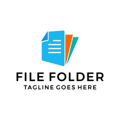 file folder logo icon vector template
