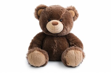Obraz premium Bear plush toy on white background with clipping path