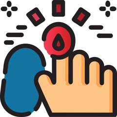 bleeding feet finger, icon, vector illustration