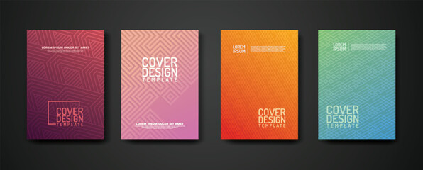 set cover Design template with geometric lines textured pattern background and dynamic gradation color