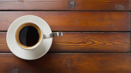 coffee cup on wooden table
