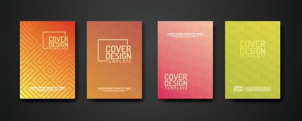 set cover Design template with geometric lines textured pattern background and dynamic gradation color - obrazy, fototapety, plakaty
