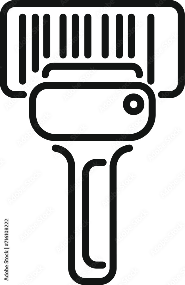 Poster scan city id matrix icon outline vector. digital screen. hold symbol bar