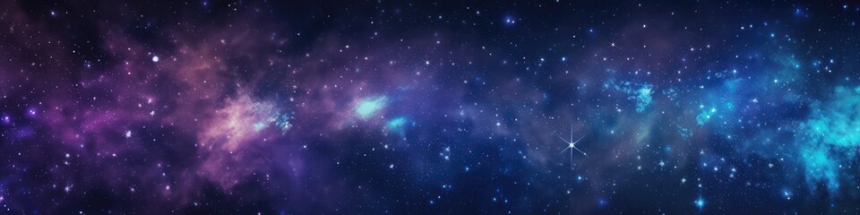 Galaxy background with realistic nebula and shining stars. blue nebula starry sky technology sci-fi background - obrazy, fototapety, plakaty