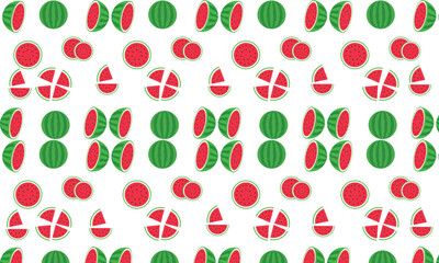 set of seamless pattern  fresh watermelon vector illustration. eps file. 
