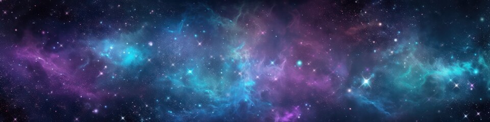 Fototapeta na wymiar Space background with realistic nebula and shining stars. blue nebula starry sky technology sci-fi background material, Universe filled with stars banner
