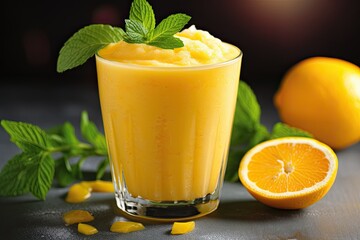 Fototapeta premium Sliced Citrus Bliss: Refreshing Summer Smoothie Banner