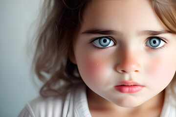 Fototapeta premium Artistic Portrait of a Young Girl's Emotions: Inside a Girl with a Blend of Sadness and Fear generative ai