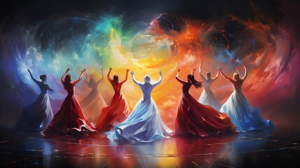Vibrant Dance of Colors and Forms