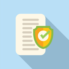 Fototapeta premium Paper document approved icon flat vector. Process access. Design private
