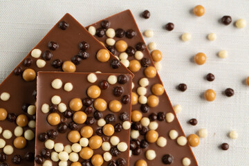 Chocolate topped with chocolate balls