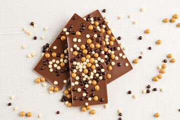Chocolate topped with chocolate balls