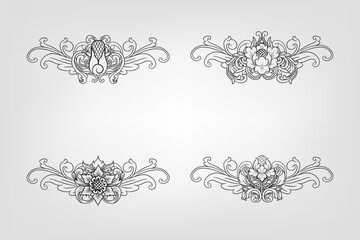 Classical Baroque Filigree Decoration Ornament Vintage Floral Border Style Antique Art Retro