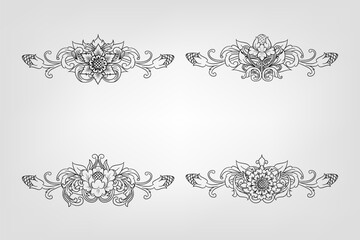 Classical Baroque Filigree Decoration Ornament Vintage Floral Border Style Antique Art Retro