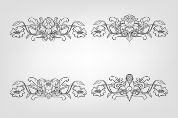 Classical Baroque Filigree Decoration Ornament Vintage Floral Border Style Antique Art Retro