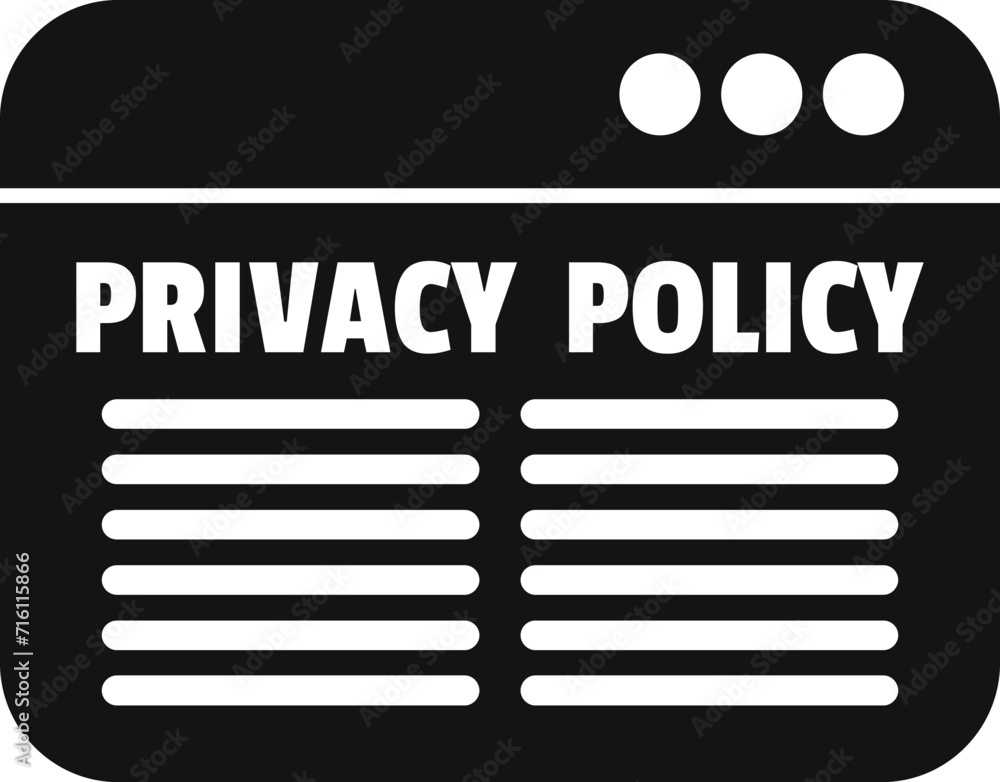 Poster web privacy policy icon simple vector. internet legal key. company key
