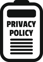 Privacy policy use icon simple vector. Private online paper. Protect rules