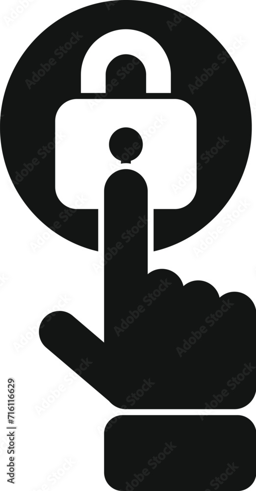 Poster lock data padlock icon simple vector. breach information. personal access