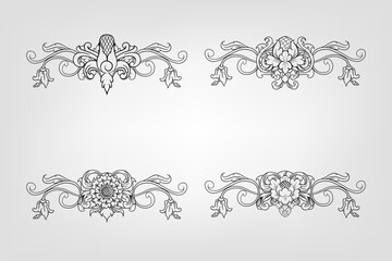 Classical Baroque Filigree Decoration Ornament Vintage Floral Border Style Antique Art Retro