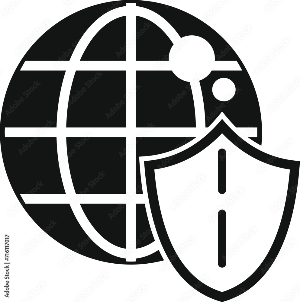 Wall mural Global secured data icon simple vector. Privacy policy. Secure data use