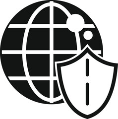 Global secured data icon simple vector. Privacy policy. Secure data use