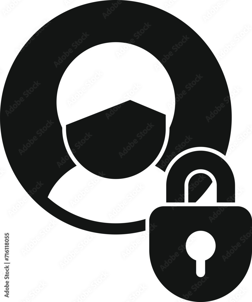 Wall mural Privacy data avatar icon simple vector. Data secure. Protect rules