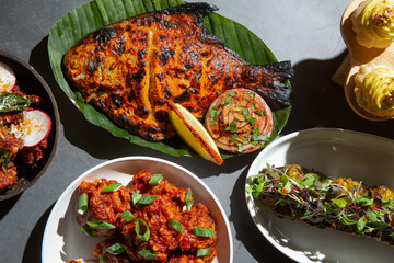 Indian food spread