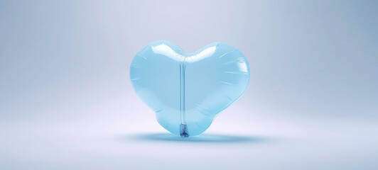Minimalist Fun Inflatable Heart Toy for Kids, Heart Bubble, Heart Balloon, Heart shaped Balloon, 3D Heart, 3D heart illustration, Transparent blue heart, blue plastic heart bubble blue heart balloon 