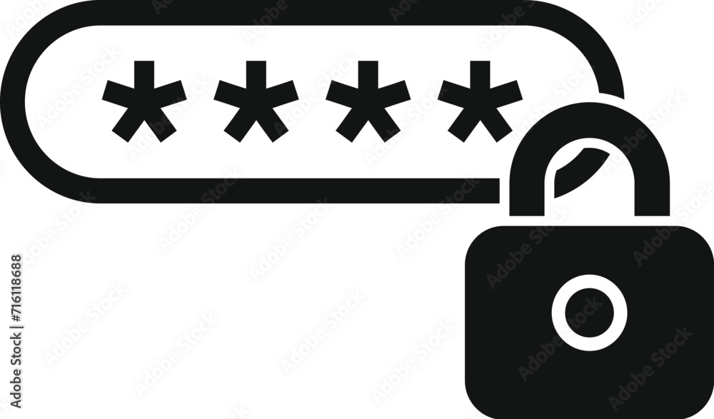 Poster new password privacy icon simple vector. protect document. access design