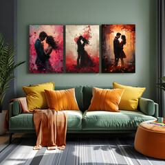 Romance Redefined, Living Room and Sofa Interior Elegance.