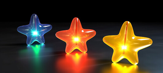 Obraz premium Simple Translucent Iridescent Blow Up Stars: Minimal Inflatable Rubber Toy for Children, inflatable star, inflatable flower, blow up star, clear vinyl blow up star, vinyl stars, cute neon blow up star