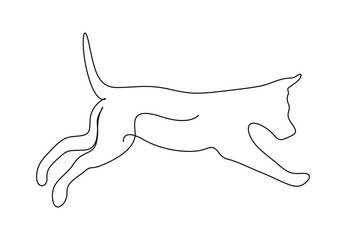 Continuous single line drawing of cute dog. One line art dog. Vector illustration. Free vector