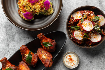 Handful of Indian food dishes