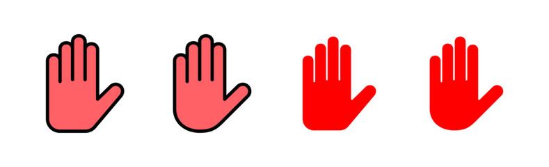 Obraz premium Hand icon set illustration. hand sign and symbol. hand gesture