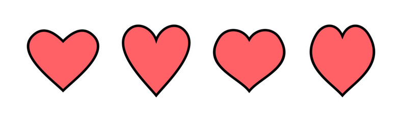 Love icon set illustration. Heart sign and symbol. Like icon vector.