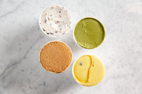 Four ice cream pints