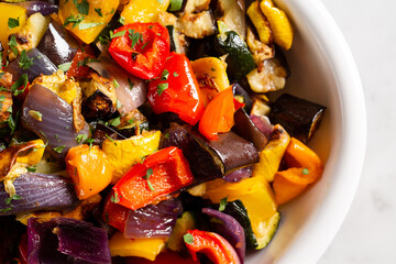 Tight shot of Mixed vegetable plate