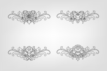 Classical Baroque Filigree Decoration Ornament Vintage Floral Border Style Antique Art Retro