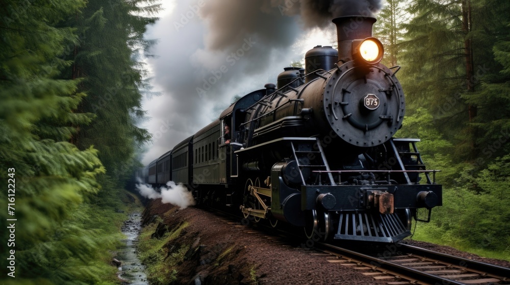 Poster the gentle huffing and puffing of a steam train is matched by the steady stream of smoke pouring fro