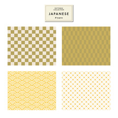 シームレスな和柄パターン1　4種