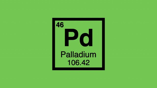 46 palladium pd black title element graphic periodic table chroma green screen